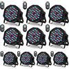U`King 10PCS Par 36 LED RGB, 72W Luci da Palco con Telecomando e Attivato dal Suono, Discoteca Illuminazione Palco per Feste Bar DJ Discoteca Matrimonio Concerti Halloween Natale