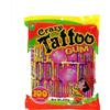 Generic Chewing Gum Tattoo 100 pezzi - Caramelle al gusto di frutta anni '90 - Gomma da masticare su un vassoio con un tatuaggio