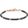 GAVU Bracciale Pietre Naturali Uomo con Rondelle di Ematite, Bracciale Uomo Acciaio Inox Color Oro Rosa Regolabile