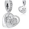 NINGAN 60 Numero significativo di ciondoli per Pandora Charm 925 Ciondoli in argento Collana con perline, Charm pendente per compleanno Anniversario Festa della mamma