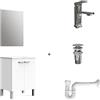 Baikal Confezione Mobile, Legno Ceramica Acciaio Inossidabile plastica, Bianco, 60 cm