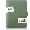 SKYDUE Raccoglitore Ad Anelli A5 In Similpelle, Quaderno Ricaricabile, Agenda Per Ufficio, Scuola, Viaggi E Lavoro (Verde, Carta Interna Non Inclusa)
