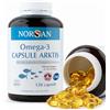 NORSAN Omega 3 Capsule Arktis 1x120 pz I Olio di fegato di merluzzo I 1.500 mg EPA DHA I Olio di pesce Omega 3 IFOS senza reflusso I Olio fegato di merluzzo capsule I Fish oil Omega 3 Olio di merluzzo