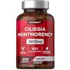 Horbäach Montmorency Cherry 3600mg (Estratto 50:1) | Estratto di Amarena Prunus Cerasus | 200 Compresse Vegane | Estratto di Ciliegia Montmorency Fonte di Vitamina C Vitamina A e Polifenoli | di Horbaach