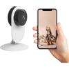 AGSHOME Videocamera di sicurezza intelligente per interni WiFi, video HD1080p, rilevazione di movimento, audio bidirezionale,plug-in,può funzionare allarme casa