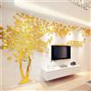 guangmu Albero Adesivo da Parete, Alberi e Uccelli 3D Adesivi Murali Arts Wall Sticker Decorativi per TV Par, Camera da Letto, Sala, Ufficio (Oro Sinistra,S-200 * 100cm)
