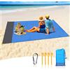PASASABLE Tappetino da spiaggia portatile, resistente alla sabbia, impermeabile e ad asciugatura rapida (210 cm x 200 cm, blu e grigio)