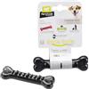 Ferplast Gioco Cane, Osso Dispenser Crocchette Cani, in Materiale Durevole da Masticare, Aroma Carne, per Igiene Dentale, SMILE Osso, Giochi per Cane Piccolo, Nero
