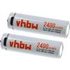 vhbw 2x batteria AA stilo (mignon) con porta micro USB (650mAh, 3,7V, Li-Ion)