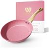 Innerwell Padella Antiaderente Rosa Padella Induzione 28 cm Senza PFAS Adatta a Tutti i Tipi di Fornelli Induzione Forno e Lavastoviglie