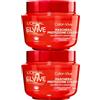 L'OREAL PARIS L'Oréal Paris Elvive Color-Vive Maschera Protezione Colore per Capelli Colorati o con Meches Formula Nutriente Ravvivante Illuminante con Estratto di Peonia Rossa e Filtro UV - 2 Barattoli da 300ml