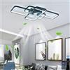 YFouCnd I Moderno Ventilatore Da Soffitto Con Luce E Telecomando Ventilatore Lampadario 6 Velocità Silenzioso Dimmerabile Lampadari Con Ventola Reversibile DC Soggiorno Camera Da Letto-Black||72cm