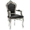 Way Home Store Poltrona barocco stile francese Luigi XVI argento e nero