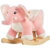 FUNLIO Cavallo a Dondolo per Bambini Elefante per Bambini da 6 Mesi a 3 Anni, Carino e Grazioso Cavallo a Dondolo Rosa Elefante per Bambina, Animale a Dondolo di Peluche, Facile da Montare