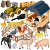 Fattoria Degli Animali Per Bambini - Set 38 Pezzi Con Tappeto 120x80cm, Figure Giganti E Trattore - Giocattolo Educativo 3-5 Anni