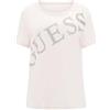 Guess t-Shirt Logo Strass Girocollo Manica Corta Regular Rosa Donna W3RI27JA914-A60W-L