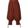 BLESSUME Pantaloni Medievali Uomo Lino Pirata Rinascimentale Pantaloni Vita Elastica con Tasca (L, Marrone)