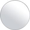 DRW Specchio da parete rotondo in metallo e posteriore legno MDF bianco 60 x 1,5 cm, INT 59 cm