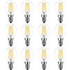 LVWIT 12X Lampadina Filamento LED E14, 4W Equivalenti a 40W, 470Lm, Luce Bianca Calda 2700K, Mini Globo G45, Non Dimmerabile.
