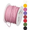 Halbach Seidenbänder Filo di carta riciclata con filo - Larghezza 2 mm Lunghezza 100 m - Cordoncino di carta per fai da te e per la floristica - Filo per bricolage per idee creative - Colore: rosa