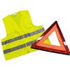 ecocar - Triangolo Auto Omologato e Gilet Catarifrangente - Giallo - Alta visibilità - Kit di Emergenza - Sicurezza Stradale