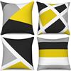 Hnmdmyi Copricuscino giallo 45x45 set di 4, grigio e nero moderno astratto strisce semplice geometrico decorativo lino copricuscino per divano letto giardino esterno home decor
