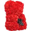Brandsseller Orsetto in Rose Artificiali 35x26 cm - Orsetto Decorativo in Fiori di Seta, Regalo Romantico per San Valentino, Compleanno, Matrimonio - disponibile anche con Confezione Regalo - Rosso