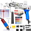 BESGEER Kit Completo di Pistola per Tufting, Kit Base per Principianti, Tufting Gun Set con Tufting Trimmer, Kit di rifinitura per tappeti 2 in 1 Cut & Loop Pile con Tagliabordi, Stoffa e Filato (Blu)