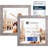 CABBEL confezione doppia (set di 2) cornice per foto 15x15 cm, Grigio (Calcestruzzo), robusta cornice in legno MDF, plexiglass
