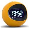 Newgate® Centre of the Earth sveglia | Orologio LCD digitale retro rotondo | Giallo | Ideale per comodino, scrivania o scaffale | Accessori retrò da letto e ufficio