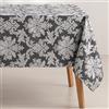 GAMUSI Tovaglia antimacchia tavolo rettangolare floreale jacquard impermeabile, 140 x 100 cm, tessuto al tatto, colore antracite, signora