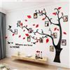 guangmu 3D Albero Adesivi Fai da te Albero Adesivo da Parete Cornici per Foto Sticker Decorazioni Albero Della Vita da Parete per Soggiorno Camera da Letto Adesivo Muro (Rosso Sinistra,L: 175 * 230CM)