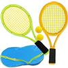 iNelihoo Racchetta da tennis per bambini con borsa, 2 racchette in plastica con 2 palline in schiuma, set regalo per bambini all'aperto e al coperto