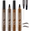 LONGTO Camelia Eyebrow Pen, Camelia 3D Waterproof Microblading Eyebrow Pen,Matita per sopracciglia ad acqua Liangnishi Four Forks, matita per sopracciglia Camelia New Magic (2PC A)