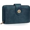 TEUEN Portafoglio Donna in PU Pelle Portamonete Vintage di Blocco RFID con Multipli Scomparti per Carte 1 Finestra di Identificazione Regali di Natale