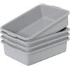 Sosody 8 L Bacinella in Plastica Rettangolare, Bacinella per Lavare Bucato, Grigio, Set di 4