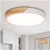 Kimjo Plafoniera LED Soffitto 24W Bianco Neutro - Plafoniera LED Legno Bianco Rotonda Moderni per Soggiorno Corridoio Camera da letto Cucina Φ30 cm