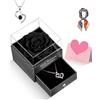 GOICC Idea Regalo per Lei, Rosa Eterna con I Love You, Collana, Confezione Regalo per la Festa della Mamma, Regali San Valentino,Compleanno, Anniversario, San Valentino per Fidanzata, Moglie (Nero)