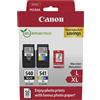 Canon + 10x15 cm Fotopapier 50 Blatt Value Pack nero / differenti colori Originale PG-540L+CL-541XL