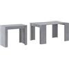 SKRAUT HOME Consolle tavolo allungabile fino a 140 cm, colore cemento, Dimensioni chiuso: 90x50x78 cm. - griggio - Skraut Home