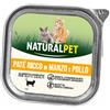 NaturalPet Cat Adult Patè Grain Free 100 gr - Pollo e manzo Cibo umido per gatti