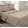 Puraluna COMPLETO LETTO MATRIMONIALE IN MICROFIBRA RIFINITO CON FRILL STILE ITALIANO (Tortora, 180X200cm H25)