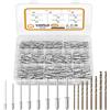 VIGRUE 480pcs Set di rivetti ciechi e 8 punte HSS, Assortimento di rivetti pop in alluminio/acciaio da 2,4 mm, 3,2 mm, 4,0 mm e 4,8 mm per unire tutti i tipi di materiali sottili per le rivettatrici