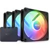 NZXT F120 RGB Core Confezione tripla - RF-C12TF-B1 - 3 x ventole RGB montate su hub 120mm con controller RGB - 8 LED indirizzabili singolarmente - Controllo PWM - Software CAM - Nero