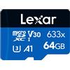 LEXAR MICROSD 64GB 633X MOBILE LETTURA 100MB/S - SCRITTURA 45MB/S