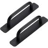 Funnytek 2 maniglie autoadesive per mobili, maniglie in alluminio per armadi senza bisogno di forare, maniglia per armadio, cucina, porta scorrevole, porta del balcone - 148 mm, nero