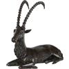 Scultura Antica Stambecco in Bronzo Italia XX Secolo