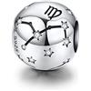 La Menars LaMenars Ciondolo Segno Zodiacale Originale Charm in argento Sterling 925 Compatibile con Braccialettie Collane Pandora Chamilia e Europei (Vergine: 8.23-9.22)