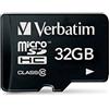 Verbatim Scheda di memoria microSDHC Premium I 32 GB I Scheda SD per video full HD I Scheda di memoria nera resistente all'acqua e agli urti I Scheda SD per fotocamera smartphone tablet