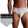 Calvin Klein Hip Brief 3Pk 000NB3704A Slip a Vita Bassa, Multicolore (Black, Speakeasy, Grey Heather), XL Uomo